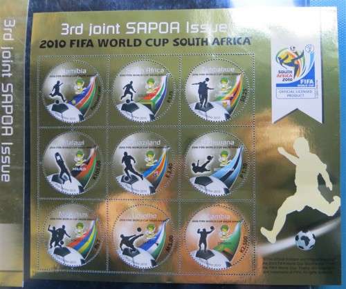 2010 SAPOA Soccer All Counties  Joint Issue Golden Minisheet