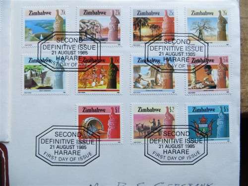 Zimbabwe First Day covers with full 2nd Definitive Set