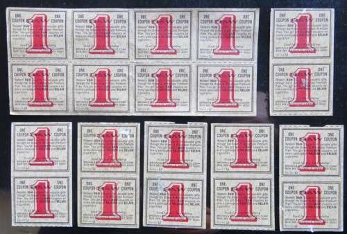 20 x B&W Coupons - Cigarette Coupons for Gifts & Card Albums/Catalogues