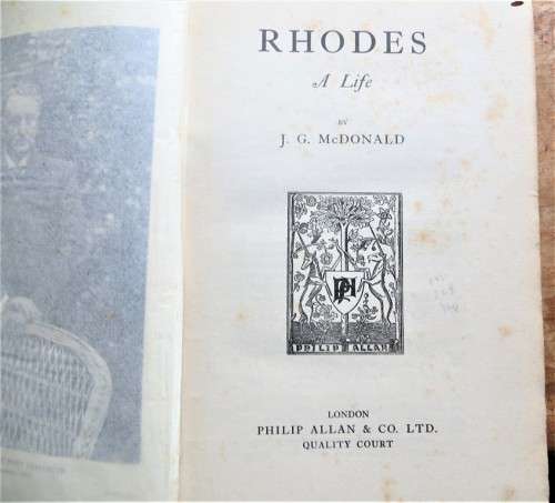Rhodes A Life - Signed by Author - J.G McDonald