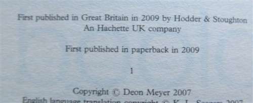 Deon Meyer - Blood Safari - small paperback with foxing