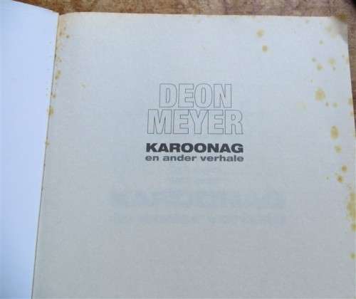 Deon Meyer - Karoonag & ander Verhale - foxing present