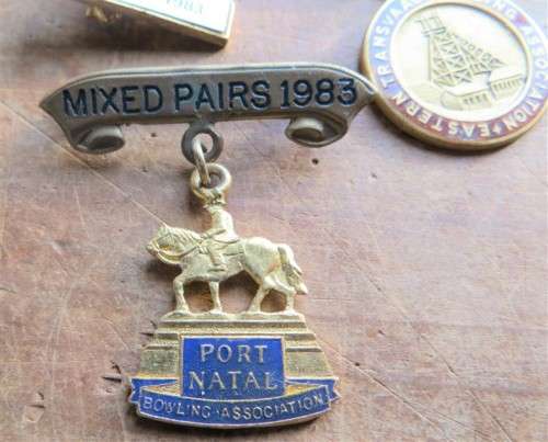3 x BOWLS BADGES - PORT NATAL / EAST TRANSVAAL