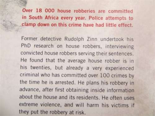 Home Invasion - SA Robberies research & what you need to know - Rudolph Zinn