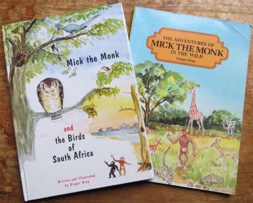 2 x Mick the Monk Illustrated Books - 1 signed & a drawing by author