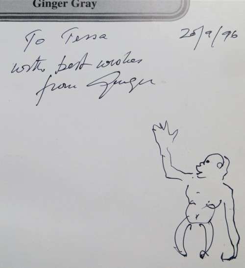 2 x Mick the Monk Illustrated Books - 1 signed & a drawing by author
