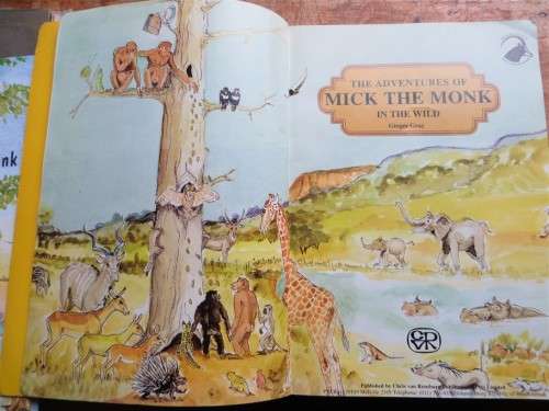 2 x Mick the Monk Illustrated Books - 1 signed & a drawing by author