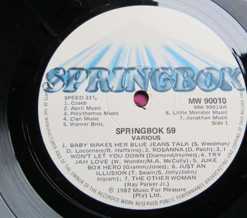 Vintage Vinyl LP - Springbok 59 - Horse Racing theme