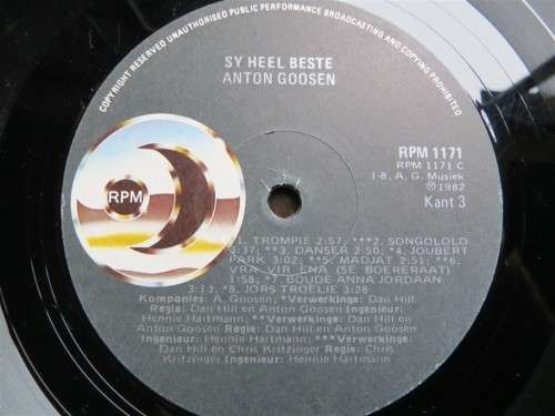 Vintage Vinyl LP - Anton Goosen - Sy Heel Beste