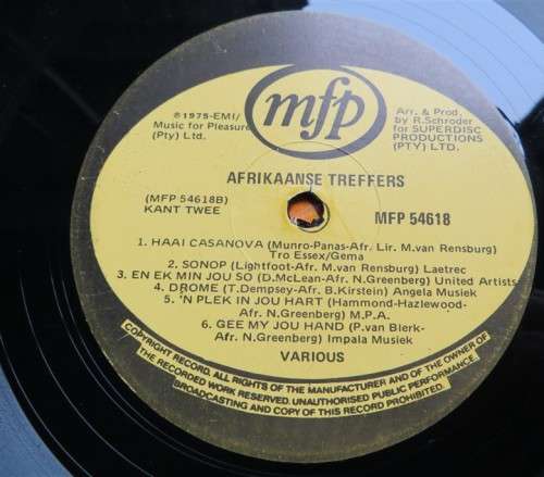 Vintage Vinyl LP - Afrikaanse Treffers No.1