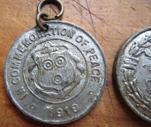 2 x 1919 Commemoration of Peace Medallions - 1 Bid for Both