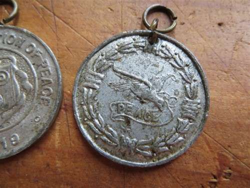 2 x 1919 Commemoration of Peace Medallions - 1 Bid for Both