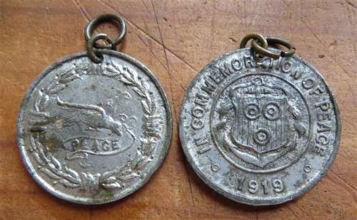 2 x 1919 Commemoration of Peace Medallions - 1 Bid for Both