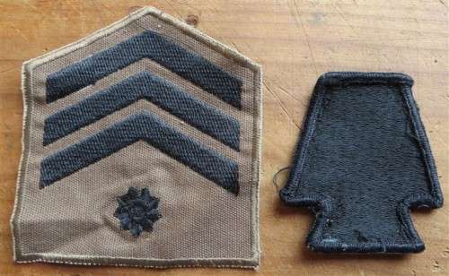 South African Army Staff Sgt rank badge on nutria Embroidered Badges