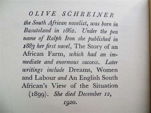 The Story of an African Farm - Olive Schreiner - Printed Great Britain