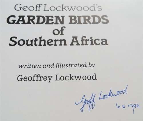 Garden Birds of Southern Africa - signed by Author Geoff Lockwood