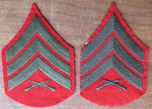 2 x US Marines Yard Guards Sergeant Embroidered rank Badge