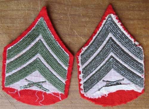 2 x US Marines Yard Guards Sergeant Embroidered rank Badge