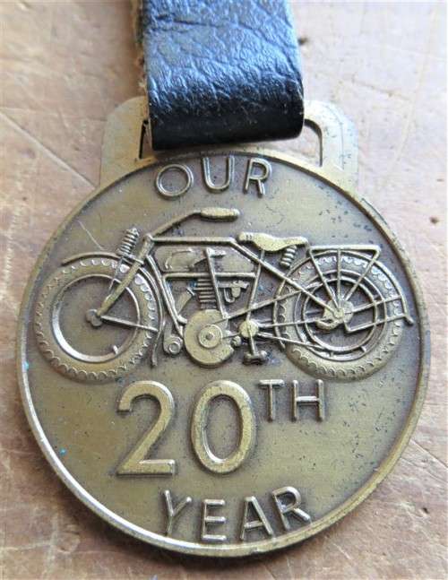 Antique Motorcycle Club Medal 1974 20th Anniversary