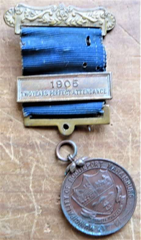 1905 West Rand Schools attendance medal with 2 year Bar - Roodepoort Maraisburg