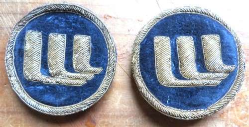 2 x Unknown Embroidered Wire Bulllion Badges - 1 Bid