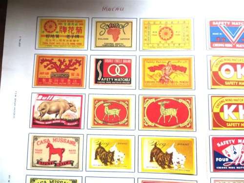 Macau Vintage Matchbox labels Collection - Let Frame as Pop Art/collectables circa.1950`s