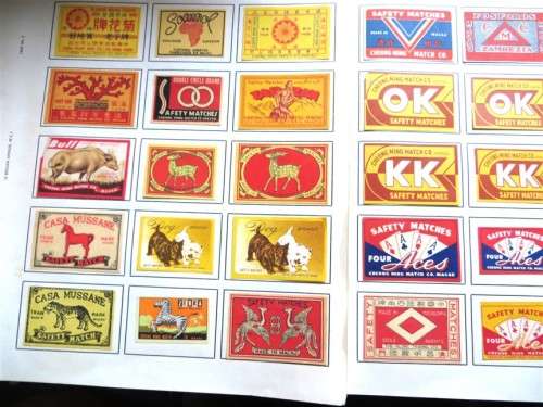 Macau Vintage Matchbox labels Collection - Let Frame as Pop Art/collectables circa.1950`s