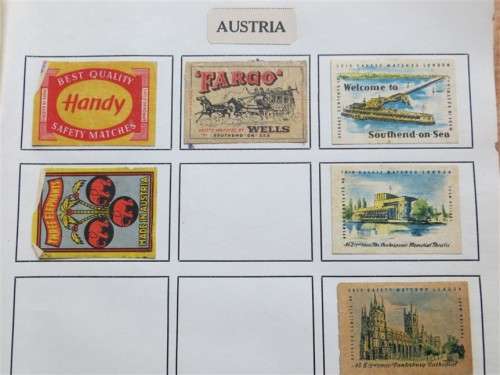 Vintage Matchbox labels Collection - USA/Austria/Norway/Finland circa.1950`s