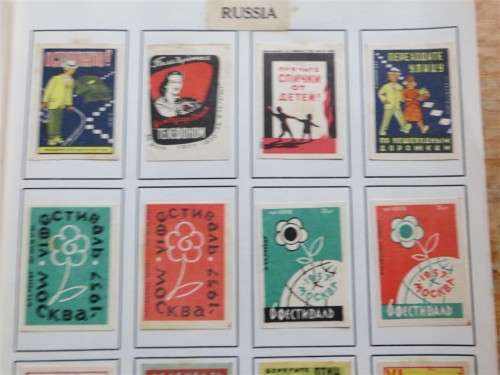 Russia Vintage Matchbox labels Collection - Let Frame as Pop Art/collectables circa.1950`s