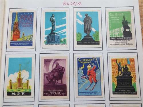 Russia Vintage Matchbox labels Collection - Let Frame as Pop Art/collectables circa.1950`s