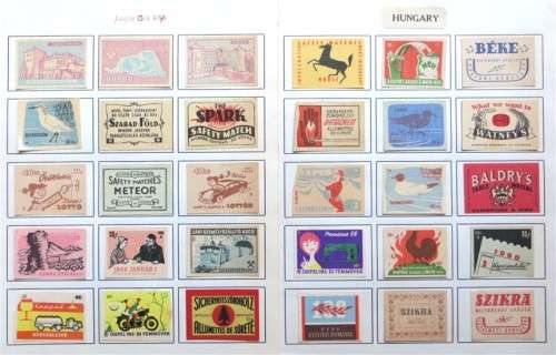 Hungary Vintage Matchbox labels Collection - Let Frame as Pop Art/collectables circa.1950`s