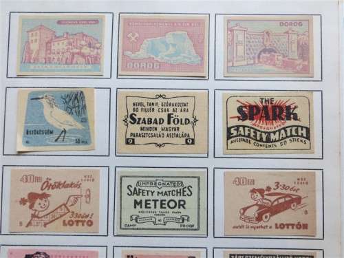 Hungary Vintage Matchbox labels Collection - Let Frame as Pop Art/collectables circa.1950`s