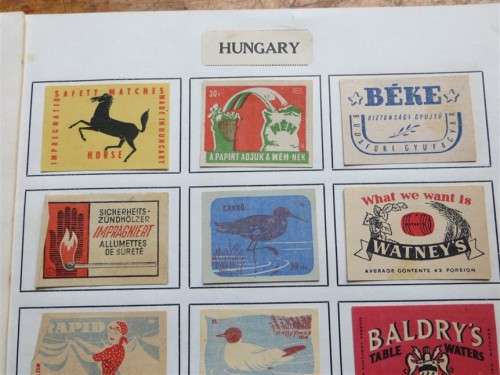 Hungary Vintage Matchbox labels Collection - Let Frame as Pop Art/collectables circa.1950`s