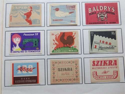 Hungary Vintage Matchbox labels Collection - Let Frame as Pop Art/collectables circa.1950`s