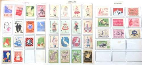 Hungary Vintage Matchbox labels Collection - Let Frame as Pop Art/collectables circa.1950`s
