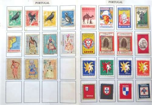 Portugal/Moz Vintage Matchbox labels Collection - Let Frame as Pop Art/collectables circa.1950`s