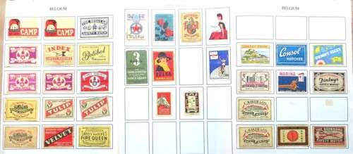 Belgium Vintage Matchbox labels Collection - Let Frame as Pop Art/collectables circa.1950`s