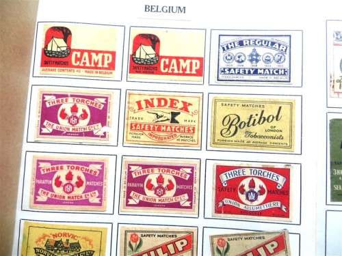 Belgium Vintage Matchbox labels Collection - Let Frame as Pop Art/collectables circa.1950`s