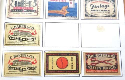 Belgium Vintage Matchbox labels Collection - Let Frame as Pop Art/collectables circa.1950`s