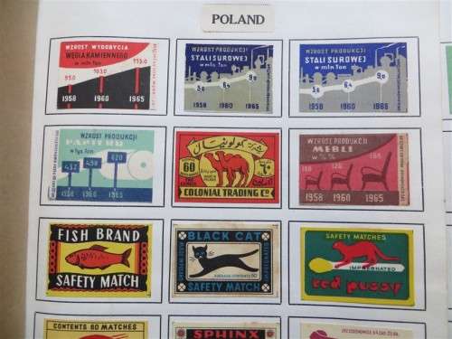 Poland Vintage Matchbox labels Collection - Let Frame as Pop Art/collectables circa.1950`s