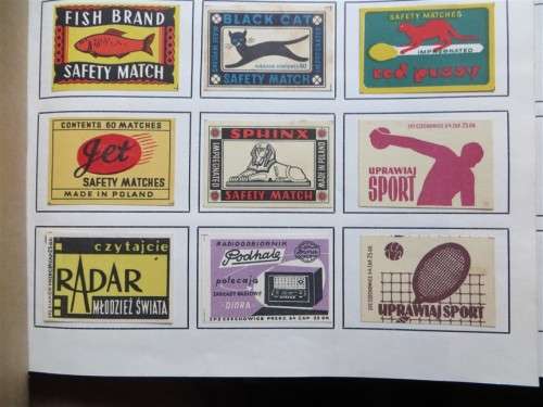 Poland Vintage Matchbox labels Collection - Let Frame as Pop Art/collectables circa.1950`s