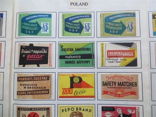 Poland Vintage Matchbox labels Collection - Let Frame as Pop Art/collectables circa.1950`s