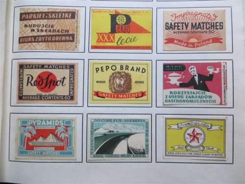 Poland Vintage Matchbox labels Collection - Let Frame as Pop Art/collectables circa.1950`s