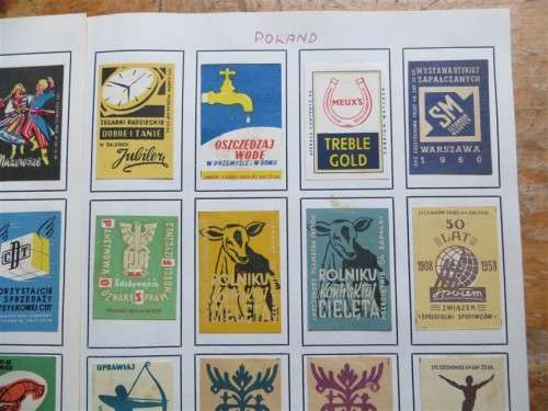 Poland Vintage Matchbox labels Collection - Let Frame as Pop Art/collectables circa.1950`s