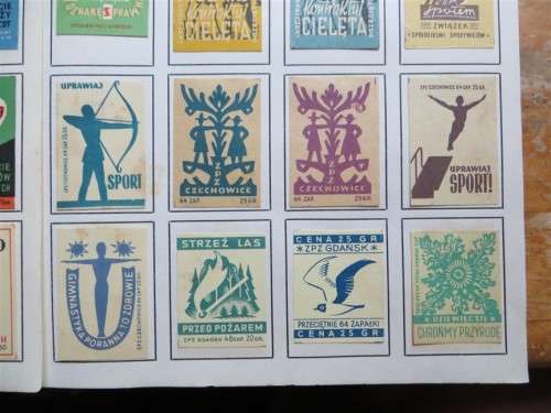 Poland Vintage Matchbox labels Collection - Let Frame as Pop Art/collectables circa.1950`s