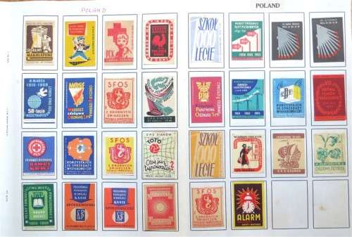 Poland Vintage Matchbox labels Collection - Let Frame as Pop Art/collectables circa.1950`s