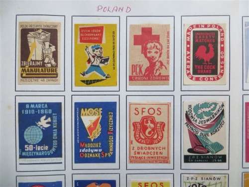 Poland Vintage Matchbox labels Collection - Let Frame as Pop Art/collectables circa.1950`s