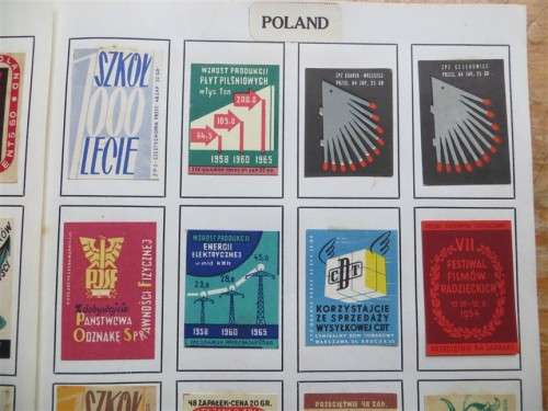 Poland Vintage Matchbox labels Collection - Let Frame as Pop Art/collectables circa.1950`s
