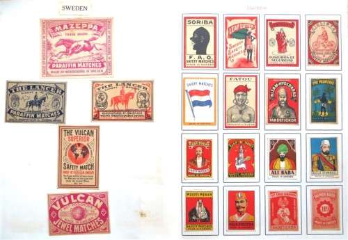 Sweden Vintage Matchbox labels Collection - Let Frame as Pop Art/collectables circa.1950`s