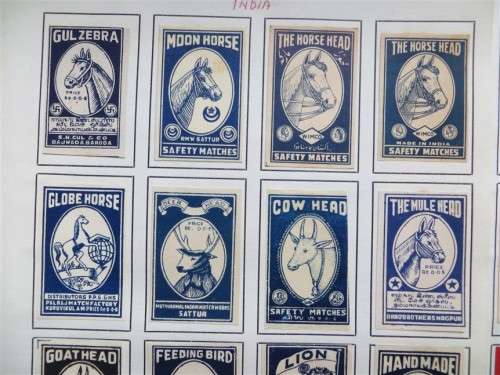 India Vintage Matchbox labels Collection - Let Frame as Pop Art/collectables circa.1950`s